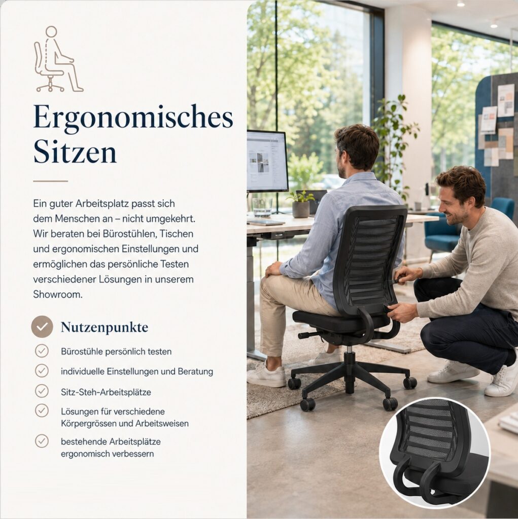 Ergonomisches Sitzen und individuelle Arbeitsplatzberatung